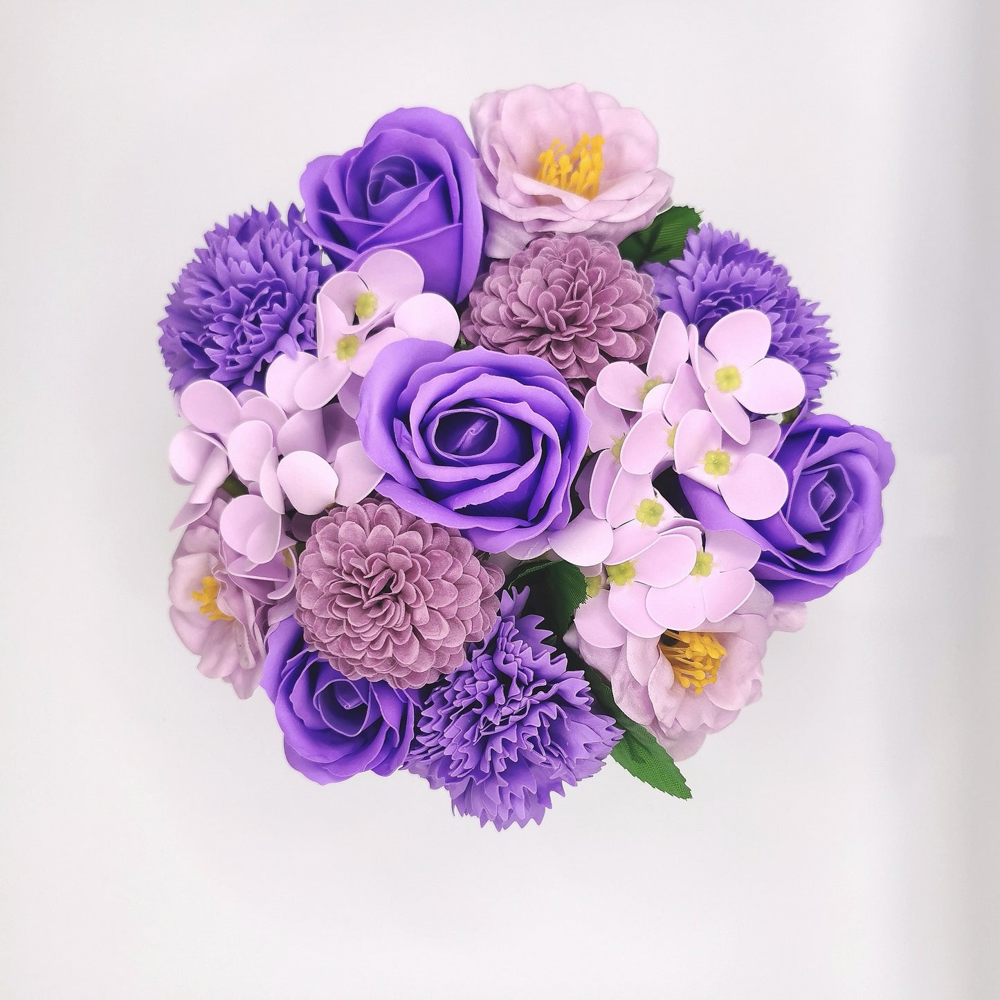 " Composition "à la mi mai" violet et rose"