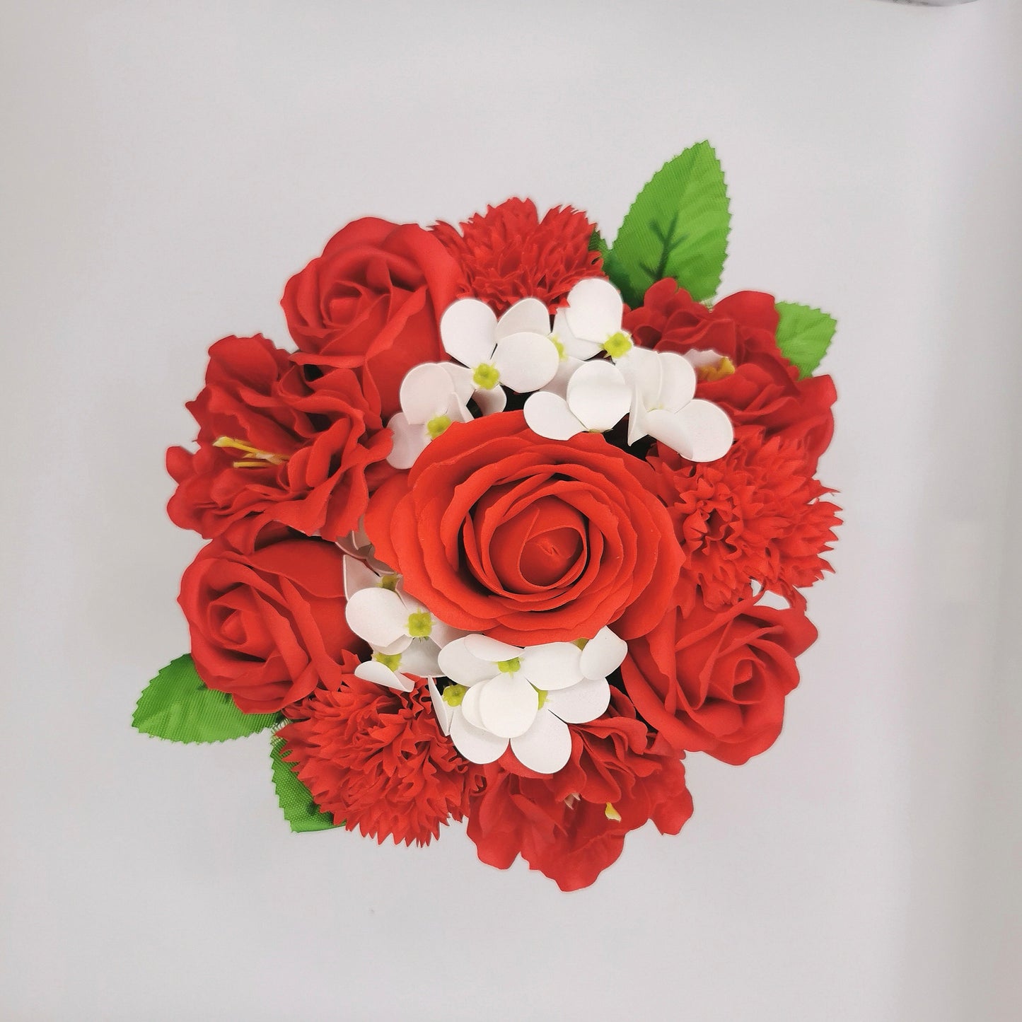 " Composition "à la mi mai" rouge et blanc"