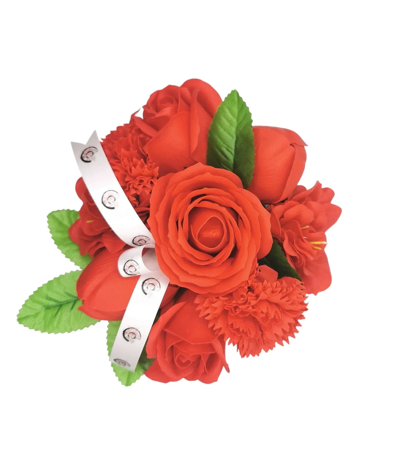 Composition rouge passion Carmin, fleurs de savon variées ( rose, tulipe, oeillet...)