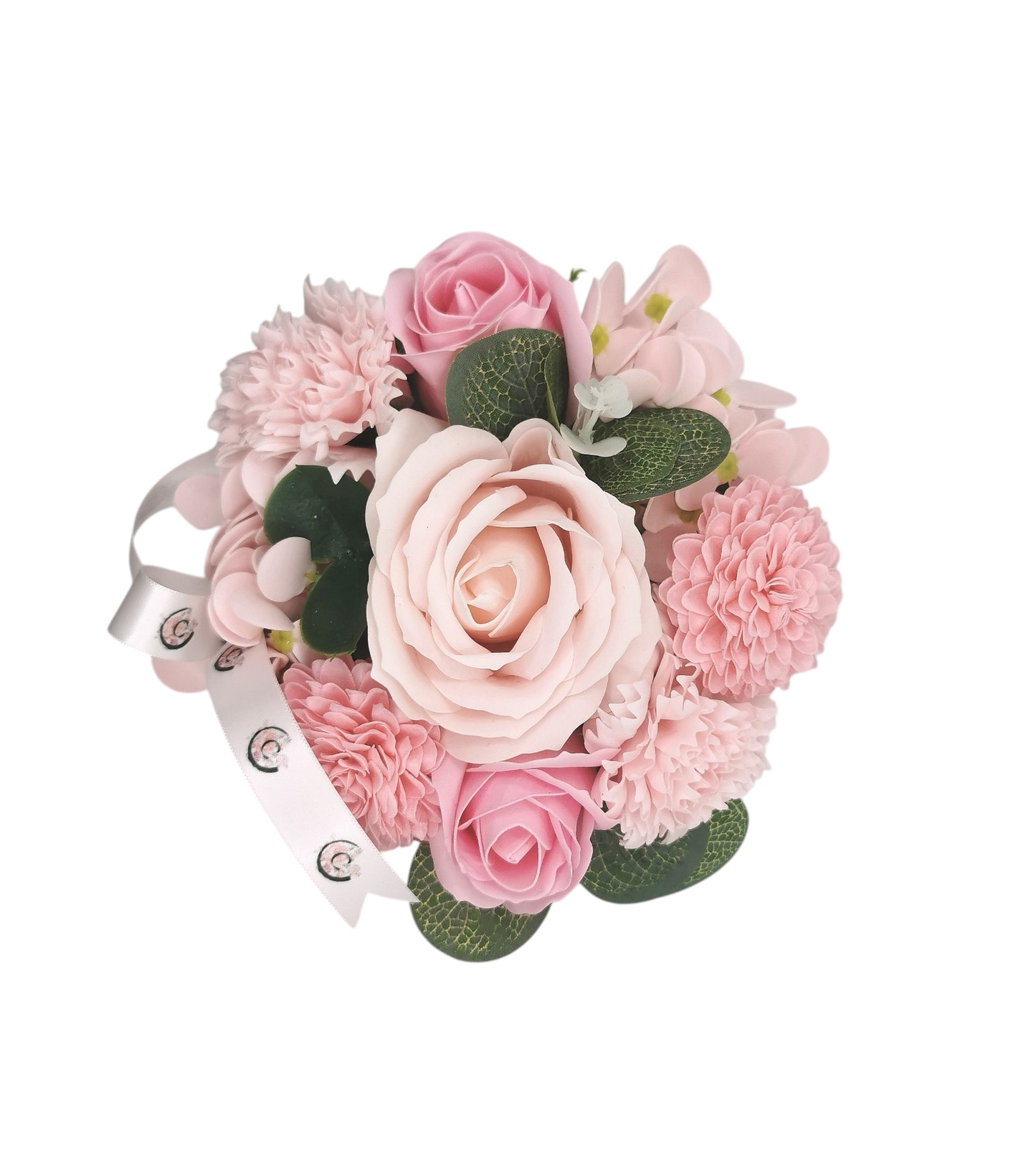 Composition Emma, fleurs de savon variées ( rose, pivoine, hortensia …)