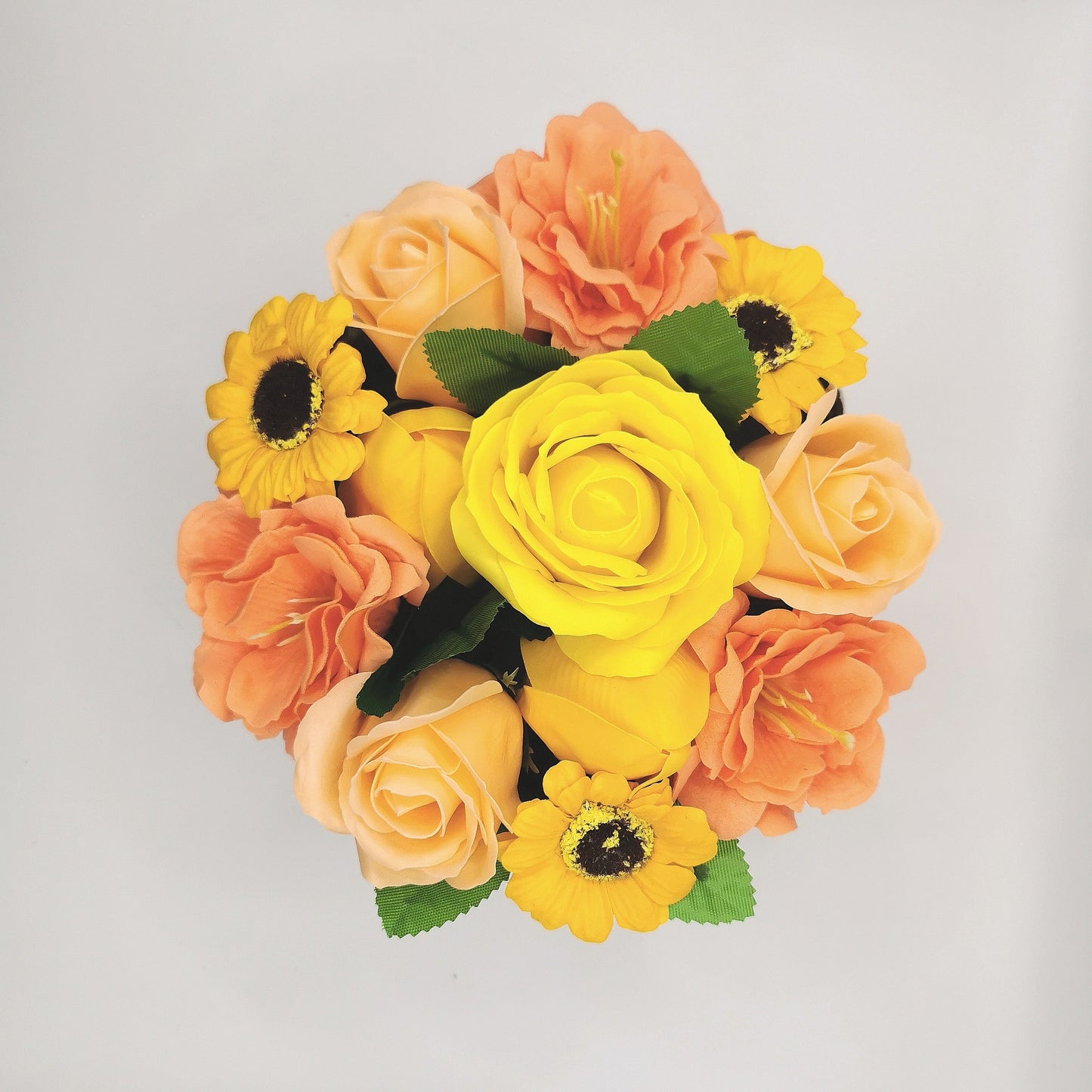 " Composition "à la mi mai" jaune et orange"