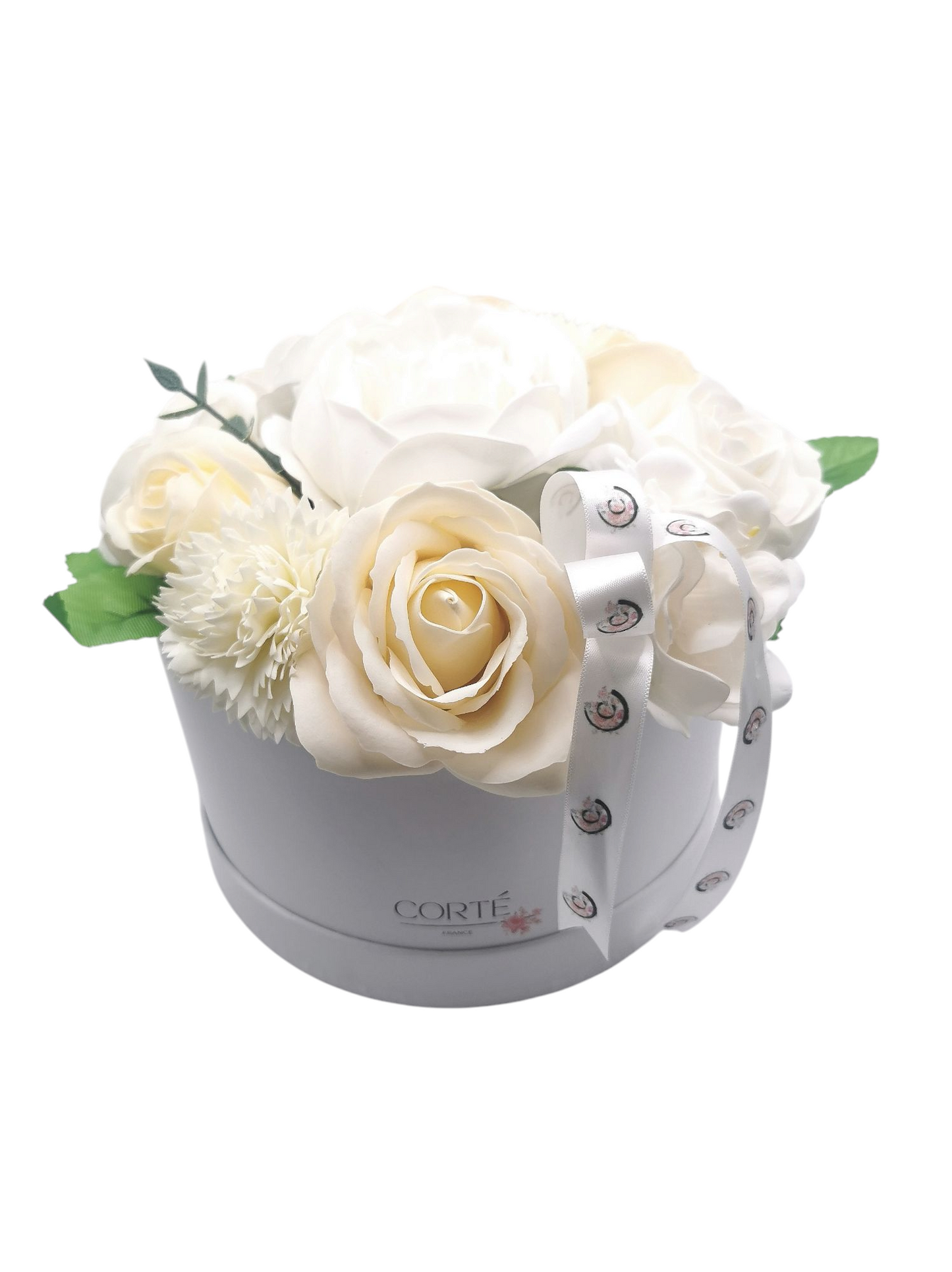 Composition Appoline, fleurs de savon variées ( rose, pivoine, œillet…)