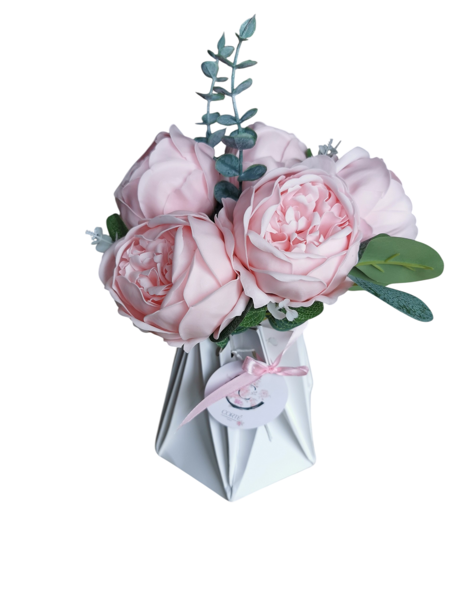 "Bouquet de 5 pivoines dans son vase" Corté France