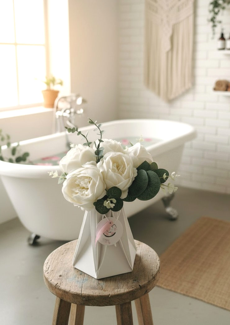 Bouquet de 5 pivoines dans son vase Corté France